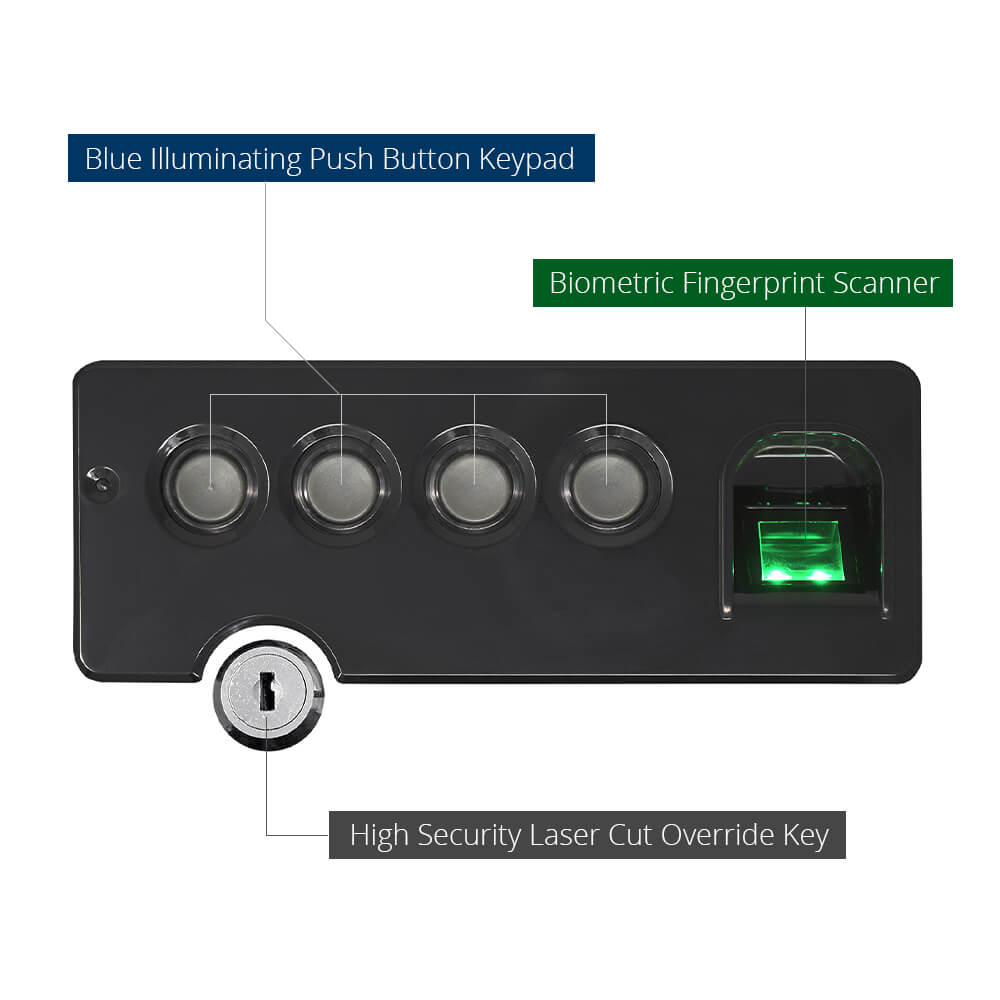 Stealth Biometric Handgun Hanger Safe Quick Access Bio Pistol Security Box - Dean Safe 